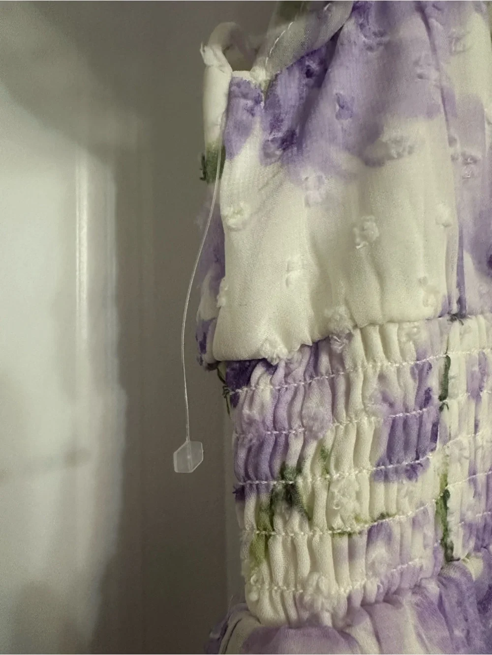 The Children's Place White Dress with Lavender Floral Print